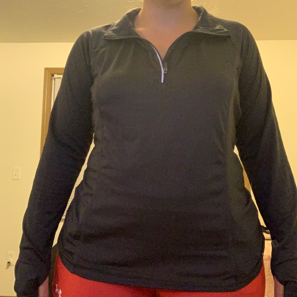Long Sleeve Grey Workout Shirt (size large)